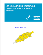 Atlas Copco RD 18S / RD 22S VERSION B HYDRAULIC ROCK DRILL Maintenance Manual