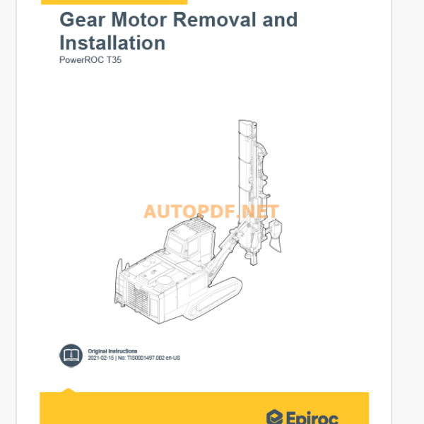 Epiroc PowerROC T35 Component Removal and Installation Instructions