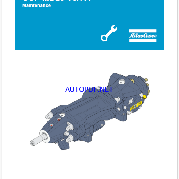 Atlas Copco Hydraulic Rock Drill COP MD20 Ver. A Maintenance Manual