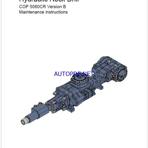 Atlas Copco Hydraulic Rock Drill COP 5060CR Version B Maintenance Manual