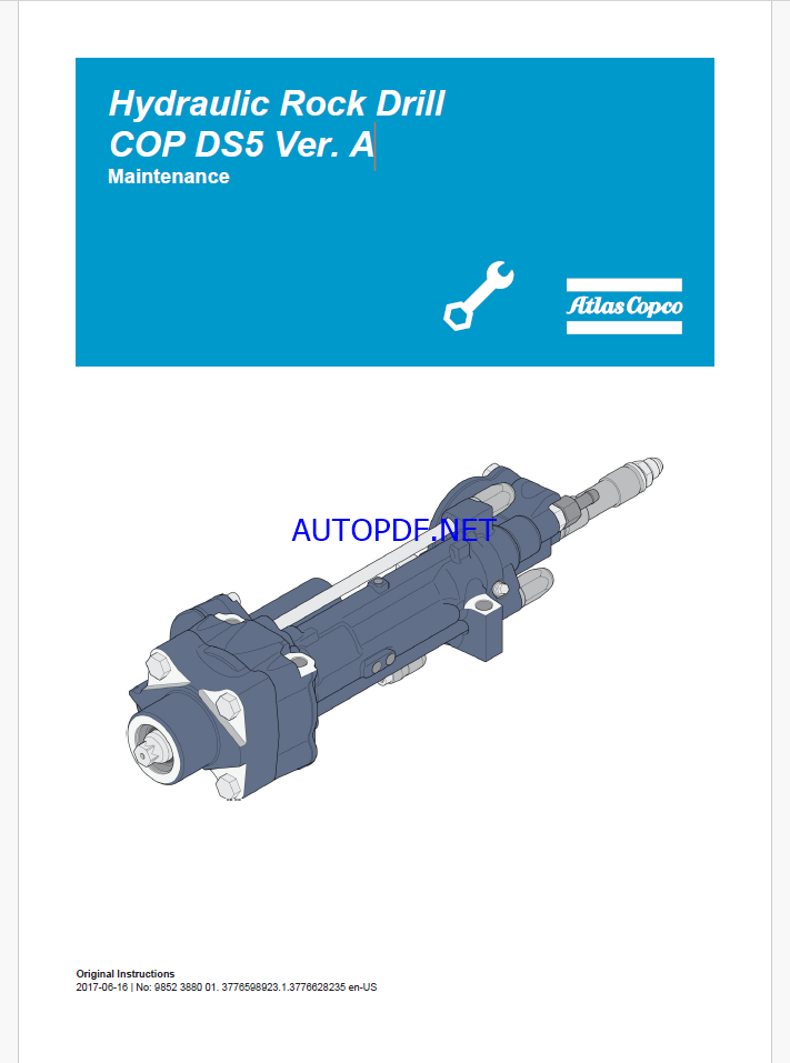 Atlas Copco Hydraulic Rock Drill COP DS5 Ver. A Maintenance Manual