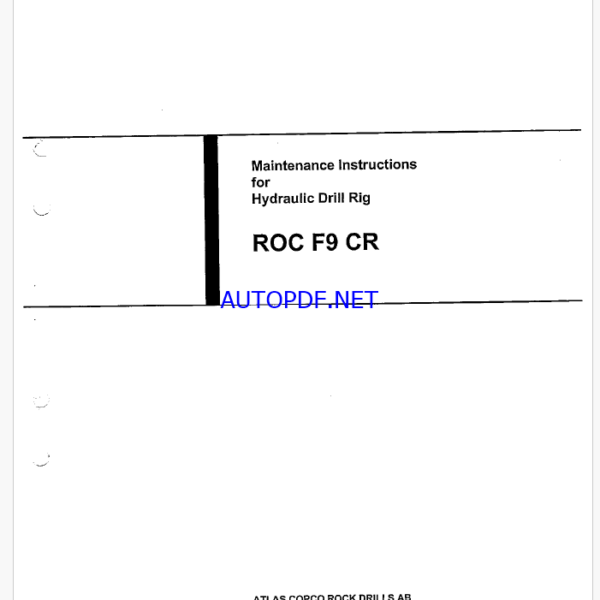 Atlas Copco ROC F9 CR Maintenance Manual