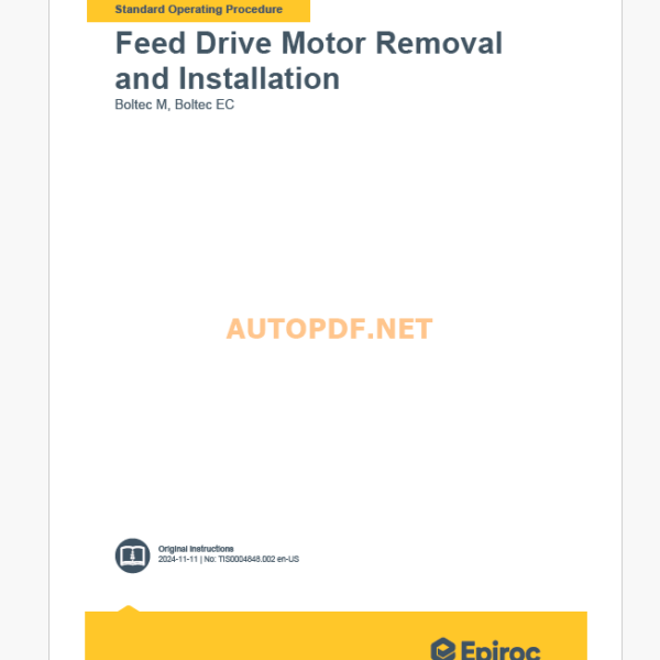 Epiroc Boltec M, Boltec EC Component Removal and Installation Instructions