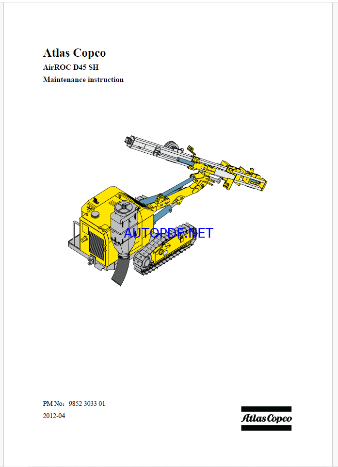 Atlas Copco AirROC D45 SH Maintenance Manual