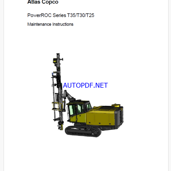 Atlas Copco PowerROC Series T35/T30/T25 Maintenance Manual