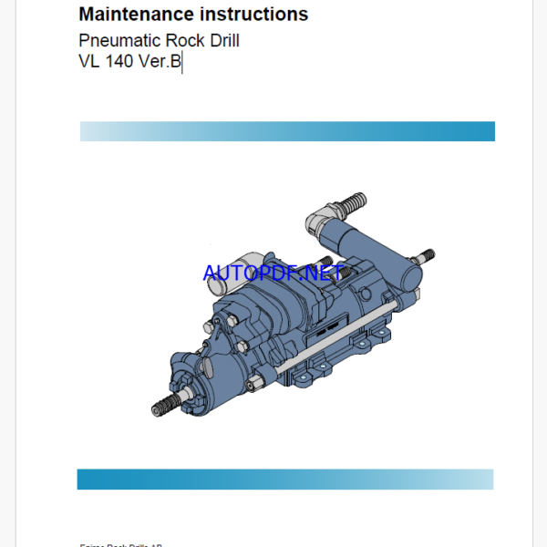 Atlas Copco Pneumatic Rock Drill VL 140 Ver.B Maintenance Manual