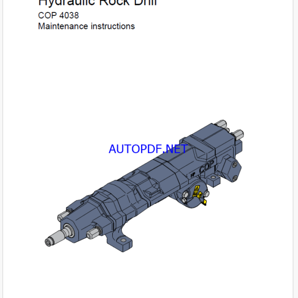 Atlas Copco Hydraulic Rock Drill COP 4038 Maintenance Manual