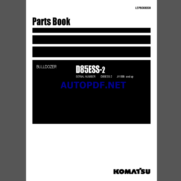 Komatsu D85ESS-2 Bulldozer Parts Book