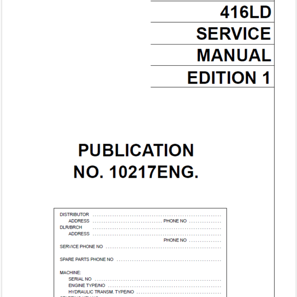 EH1000,EH1050 (416LD) Service Manual