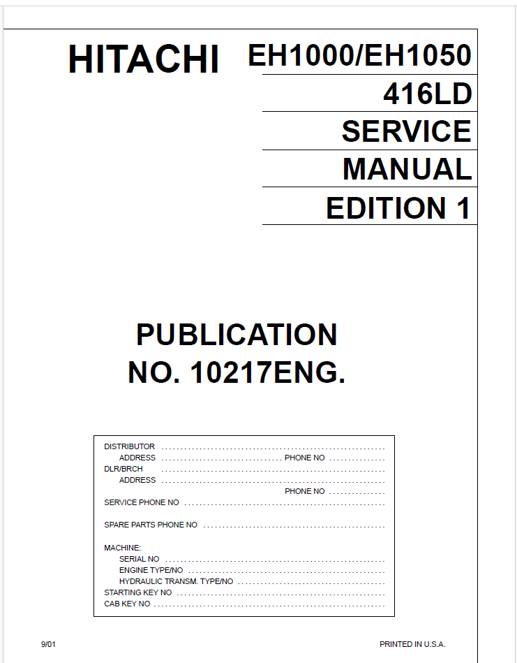 EH1000,EH1050 (416LD) Service Manual