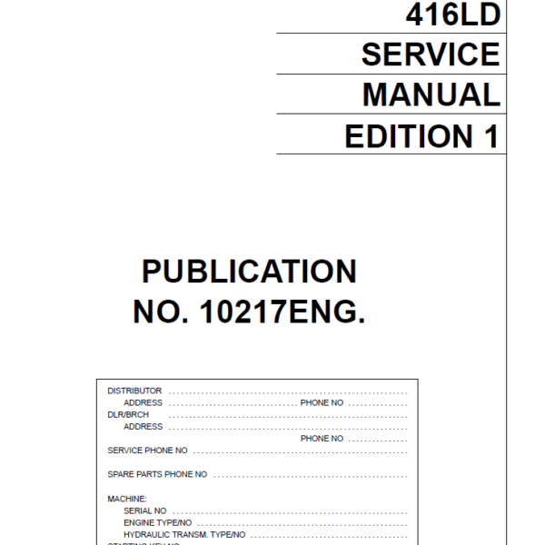 EH1000,EH1050 (416LD) Service Manual