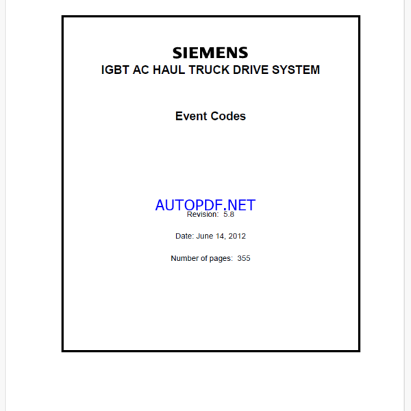 TS15006 - Siemens Event Code Manual IGBT SD ELFA ZR301.09 Rev. 5.8TS15006 - Siemens Event Code Manual IGBT SD ELFA ZR301.09 Rev. 5.8