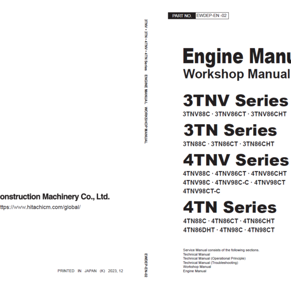 3TNV-4TNV Series Engine Manual (Workshop Manual)