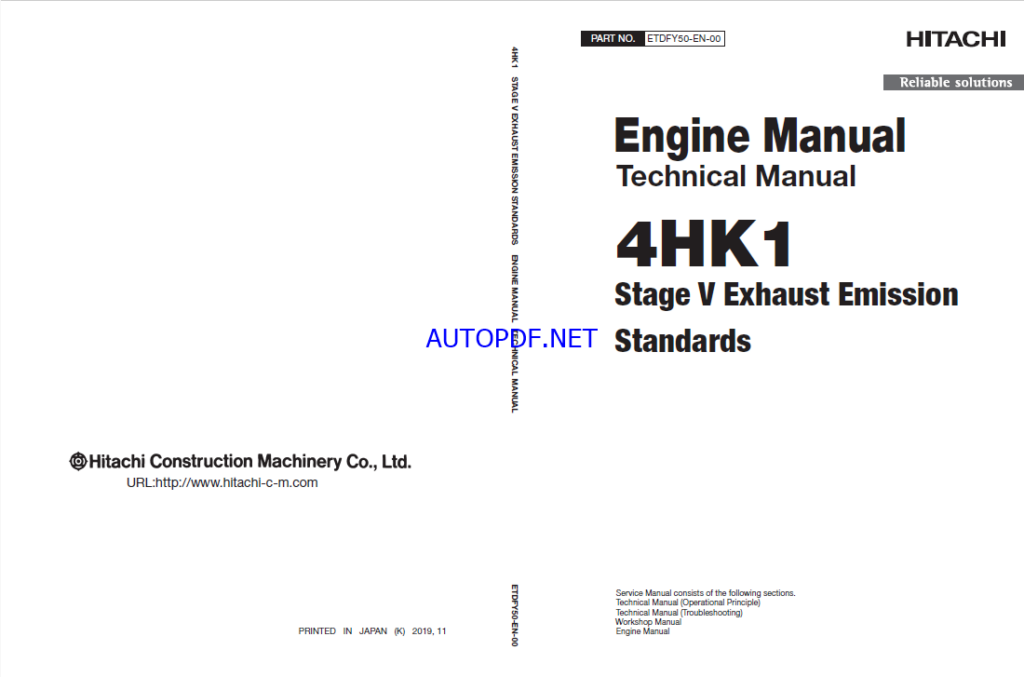 4HK1 Stage V Exhaust Emission Standards Engine Manual (Technical Manual)