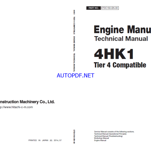 Hitachi 4HK1 Tier 4 Compatible