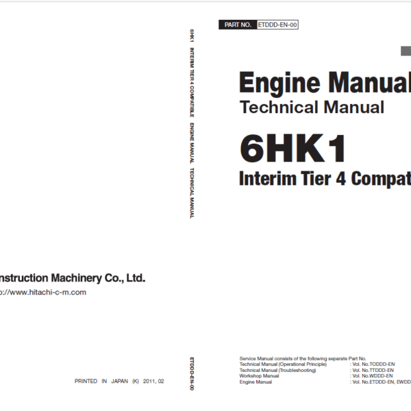 6HK1 Interim Tier 4 Compatible Engine Manual