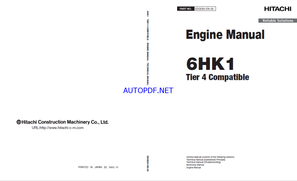 6HK1 Tier 4 Compatible Engine Manual (North America)