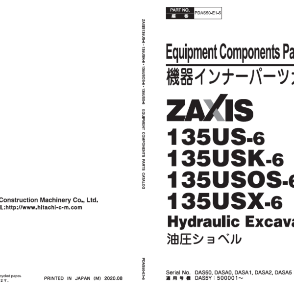 ZX135US-6, ZX135US-6 Equipment ComponenZX135US-6, ZX135US-6 Equipment Components Parts Catalogts Parts Catalog