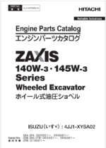 ZX140W-3, 145W-3 Series ISUZU (4JJ1-XYSA02) Engine Parts Catalog