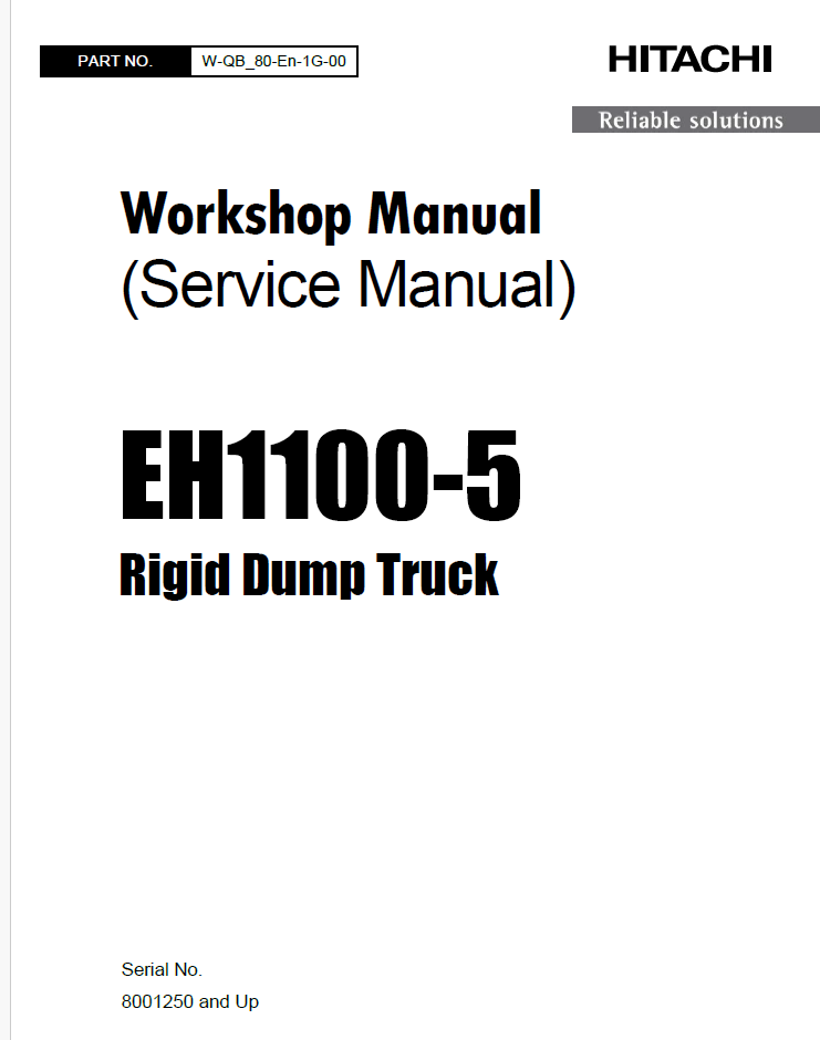 EH1100-5 Rigid Dumptruck Workshop Manual