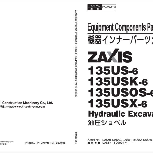 ZX135US-6, ZX135US-6 Equipment Components Parts Catalog