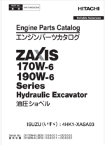 ZX170W-6,190W-6 ISUZU (4HK1-XASA03) Engine Parts Catalog