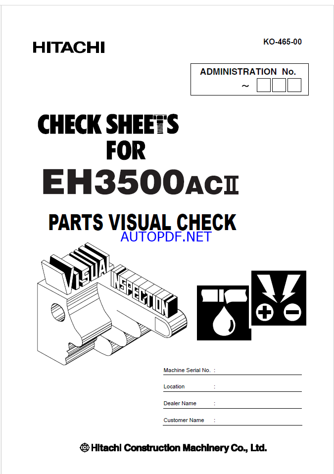 EH3500AC2 PARTS VISUAL CHECK SHEETS