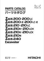 ZX200,ZX200LC,ZX200-E,ZX200LC-E,ZX210,ZX210LC,ZX210H,ZX210LCH,ZX210K,ZX210LCK,ZX210N,ZX240 Parts Catalog