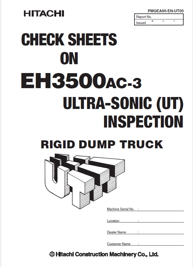EH3500AC-3 Ultra-sonic(UT) inspection check sheets