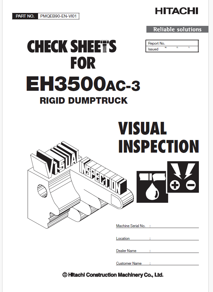 EH3500AC-3 VISUAL INSPECTION CHECK SHEET