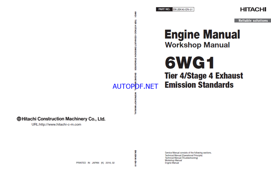 6WG1 Tier 4 Compatible Engine Manual (Workshop Manual)