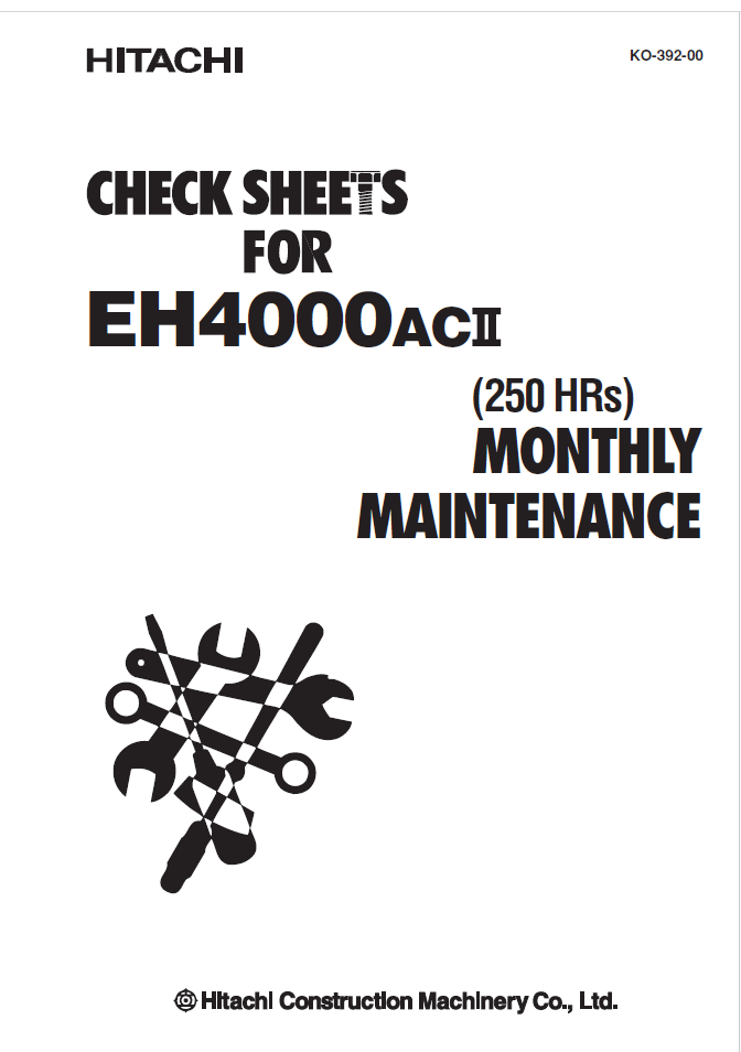 EH4000AC2 MONTHLY MAINTENANCE CHECK SHEETS