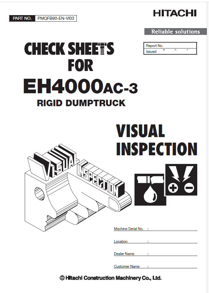 EH4000AC-3 VISUAL INSPECTION CHECK SHEET