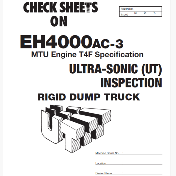 EH4000AC-3M4 Ultra-sonic(UT) inspection check sheets
