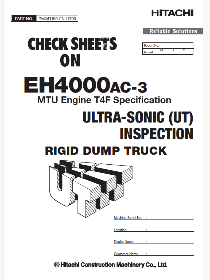 EH4000AC-3M4 Ultra-sonic(UT) inspection check sheets