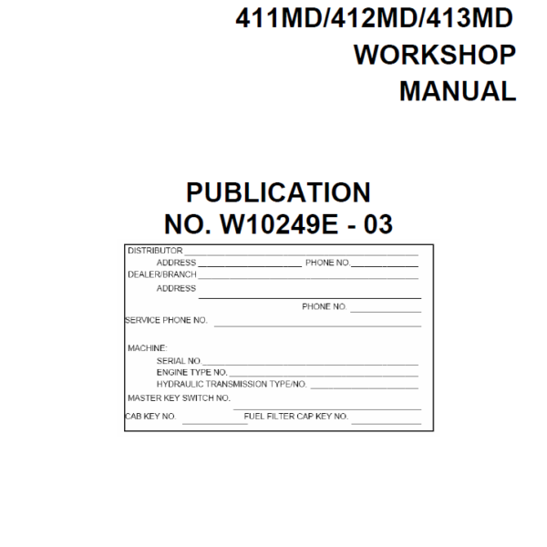 EH4500-2 411MD, 412MD, 413MD Workshop Manual