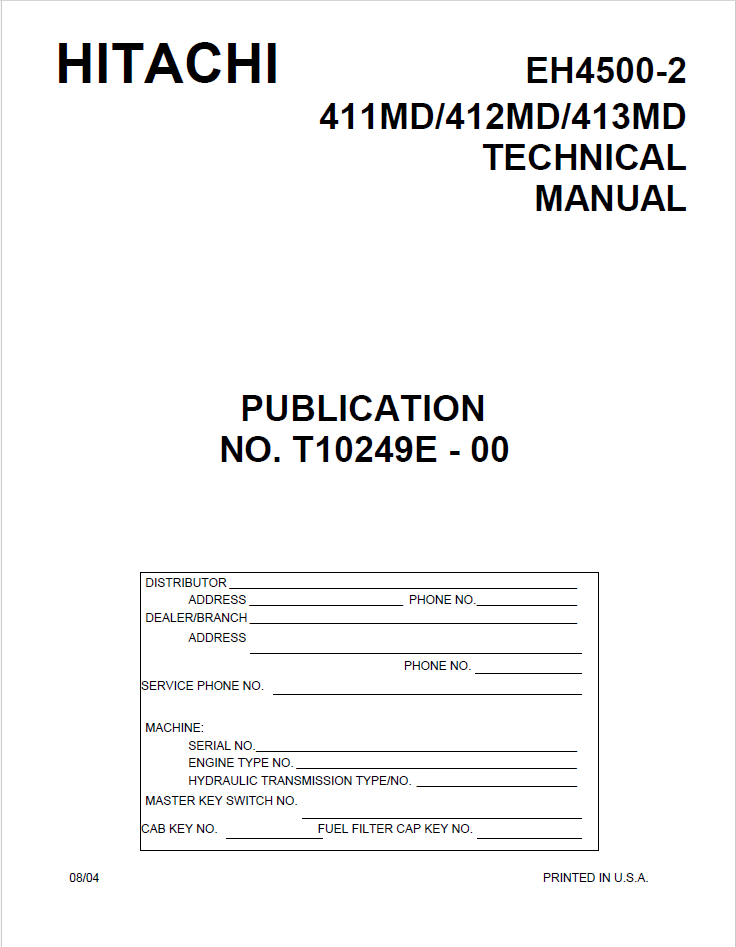 EH4500-2 Technical Manual