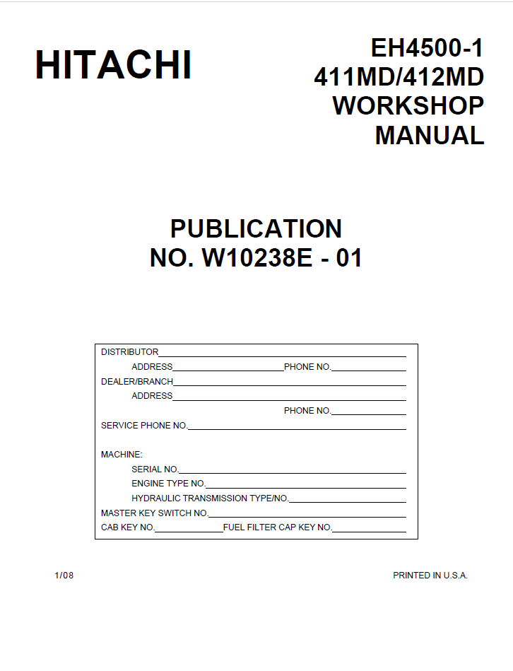 EH4500 Workshop Manual
