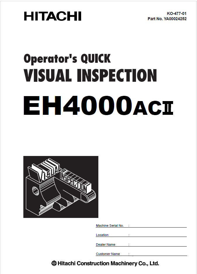 EH4000ACⅡ Operator's QUICK VISUAL INSPECTION
