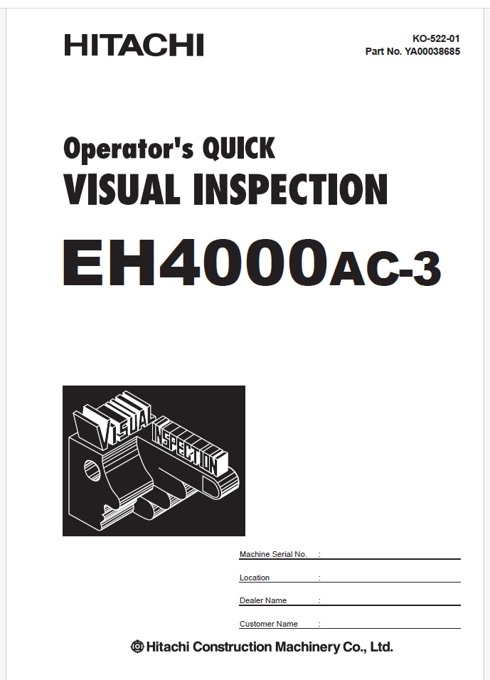 EH4000AC-3 QUICK VISUAL INSPECTION CHECK SHEETS