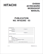 EH5000 401RD, 402RD Workshop (Service) Manual