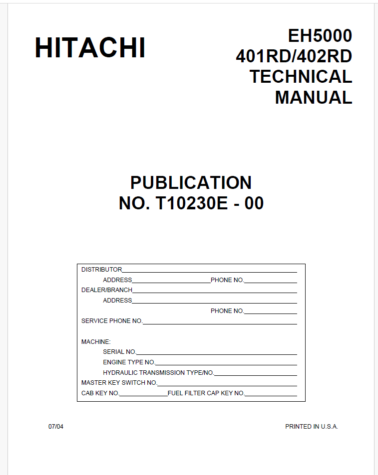 EH5000 Technical Manual