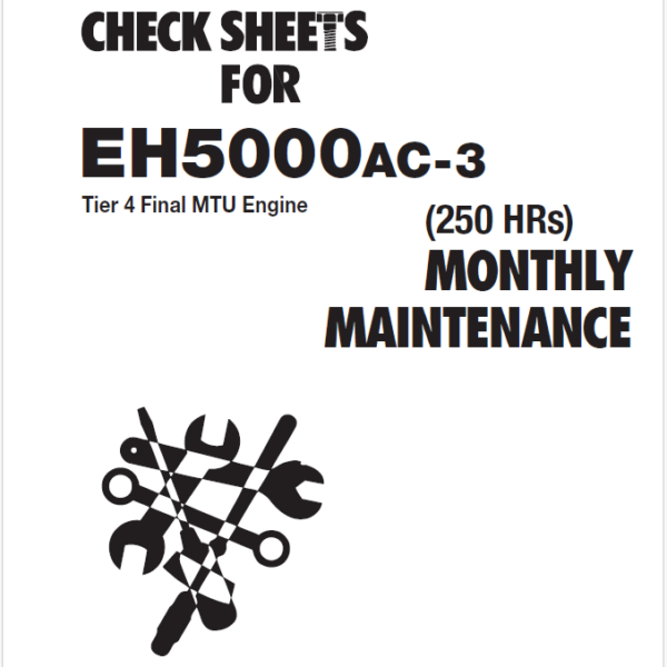 EH5000AC-3 (MTU T4F) MONTHLY MAINTENANCE CHECK SHEETS