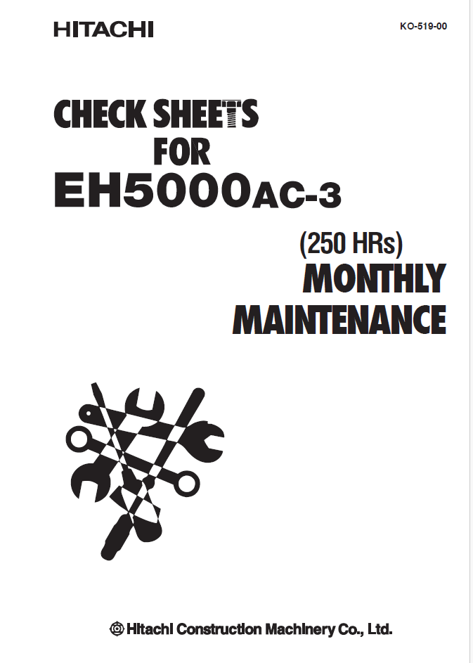 EH5000AC-3 MONTHLY MAINTENANCE CHECK SHEETS
