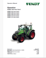 Fendt 200, 207, 208, 209, 210, 211 Vario Gen3 Tractor Operation and Maintenance Manual