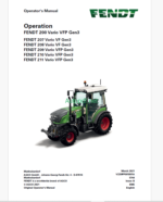 Fendt 200, 207, 208, 209, 210, 211 Vario VFP Gen3 Tractor Operation and Maintenance Manual