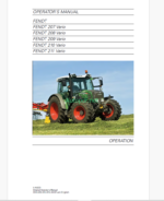 Fendt 207, 208, 209, 210, 211 Vario Tractor Operator and Maintenance Manual