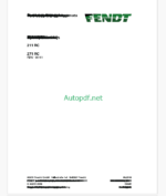 Fendt 211 RC, 271 RC Operator's Manual (FEL1283590401)