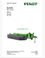 Fendt 260 FP, 260 FPS Slicer Disc Mower Operator's Manual