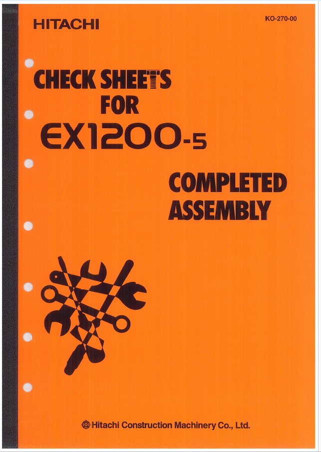 EX1200-5 COMPLETE ASSEMBLY CHECK SHEET
